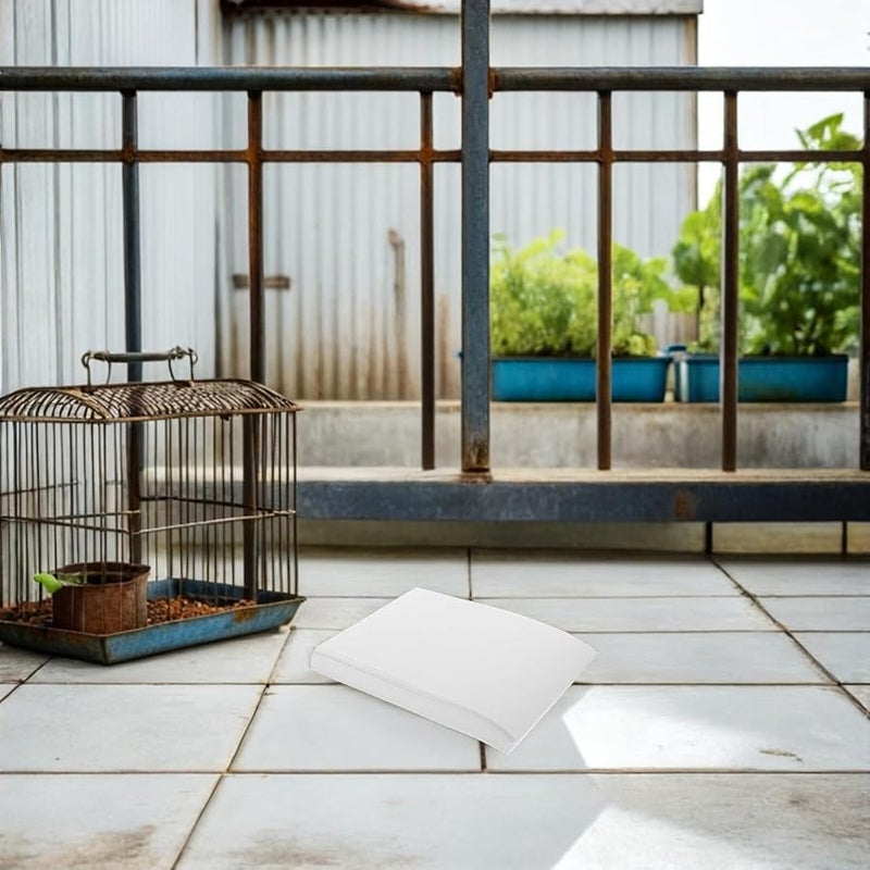 100 ورقة ماصة من اللباد غير المنسوج لبطانة أقفاص الطيور للببغاء والببغاء سهلة التنظيف وقابلة للتكديس - Image 5